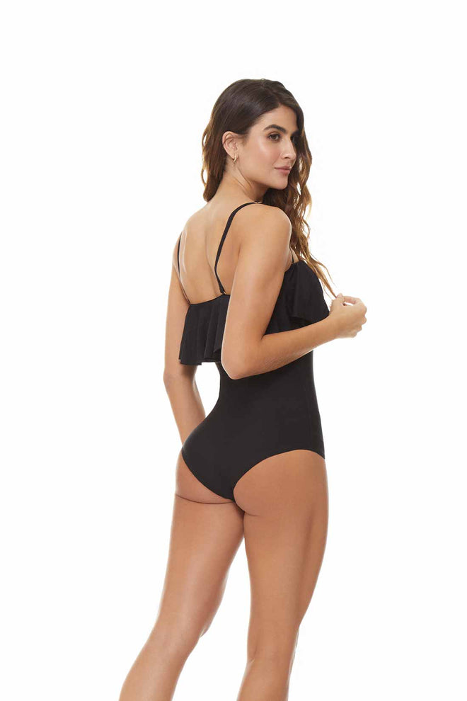 Chamela Essentials Black Strapless One Piece back