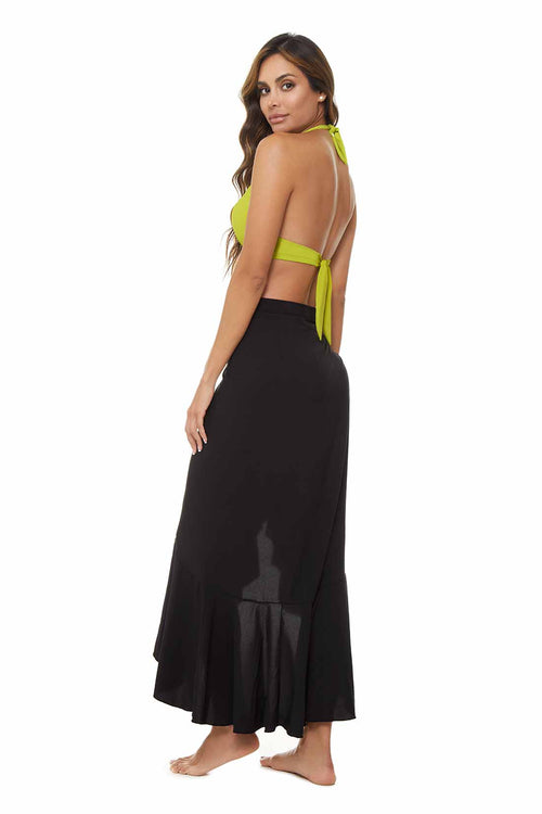 Chamela Bari Black Coverup Skirt back