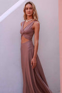 Fiory Coffee Samba Maxi Dress side
