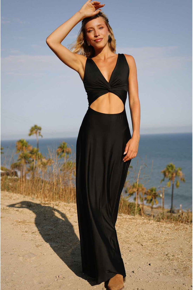 Fiory Samba Black Maxi Dress