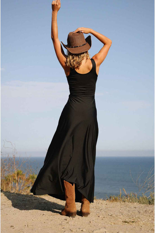 Fiory Samba Black Maxi Dress back