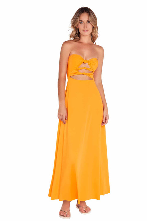 Fiory Tailandia Orange Maxi Dress front