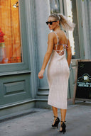 Fiory Rabat Beige Kais Midi Dress back