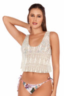 Fiory Rabat Beige Mesh Naji Top front