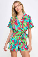 Everly Blue Printed Romper