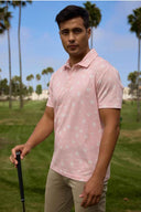 Pink Performance Printed Polo