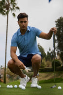 Navy Geometric Performance Shirt