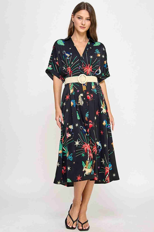 Rebecca Black Printed Midi Dress