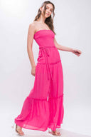 Daniela Fuchsia Strapless Jumpsuit side