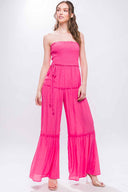 Daniela Fuchsia Strapless Jumpsuit