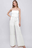 Daniela White Strapless Jumpsuit