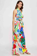 Terry Printed Halter Pants Set side