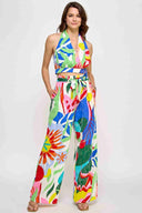 Terry Printed Halter Pants Set
