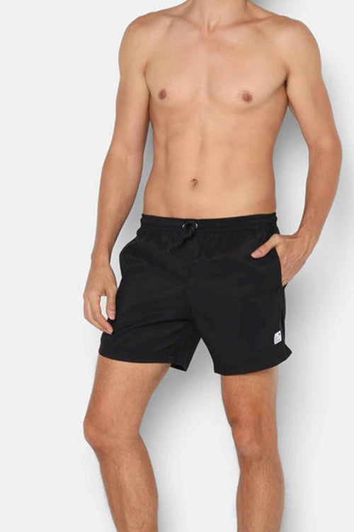 Palmees Black Solid Swim Trunk front