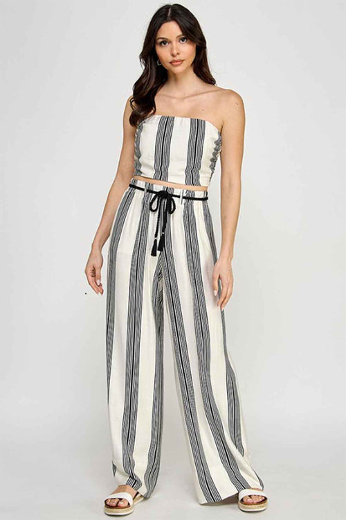 Navy Tube Pants Set