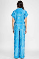 Blue Printed Pants Set back