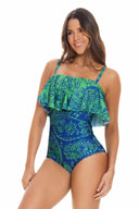 Chamela Azure Ruffle One Piece