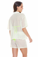 Chamela Afterglow Ivory Mesh Shorts Set back