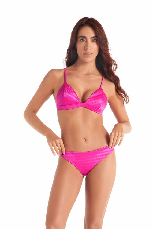 Chamela Manglar Magenta Triangle Bikini Set front