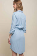 Eve Light Denim Long Sleeve Shirt Mini Dress back