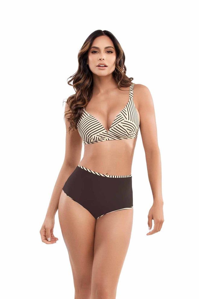 Chamela Mocca High Waist Bikini Set