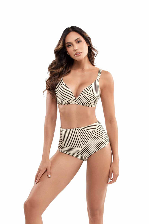 Chamela Mocca High Waist Bikini Set