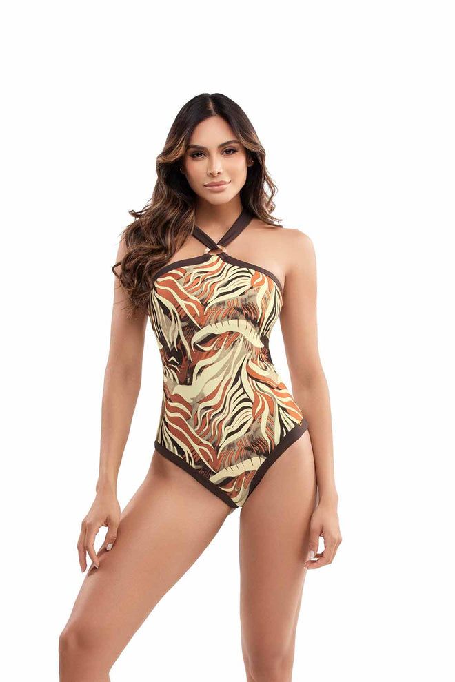 Chamela Mocca Printed One Piece