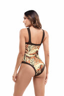 Chamela Mocca Printed One Piece back
