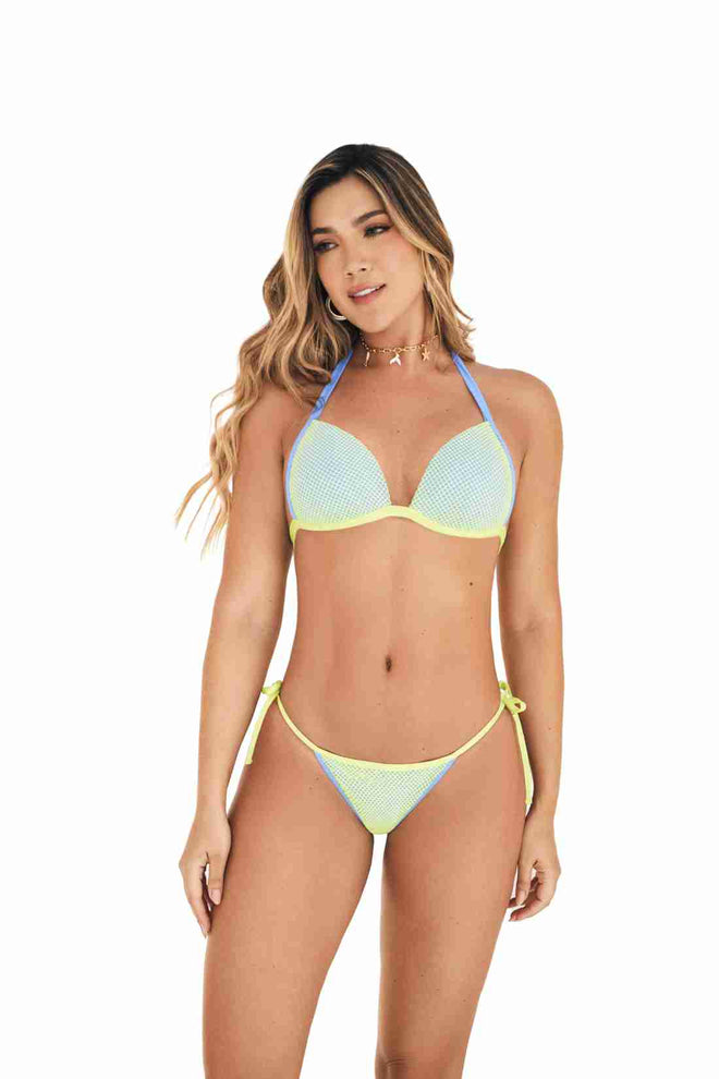 Chamela Good Vibes Mesh Bikini Set front