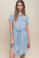 Silvia Light Denim Shirt Mini Dress