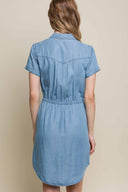 Laura Denim Shirt Mini Dress back