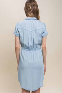 Laura Light Denim Shirt Mini Dress back