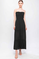 Thalia Black Strapless Maxi Dress