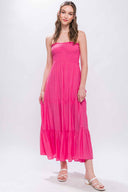 Thalia Fuchsia Strapless Maxi Dress