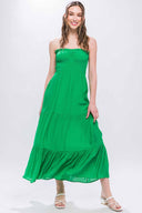 Thalia Green Strapless Maxi Dress
