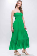 Thalia Green Strapless Maxi Dress side