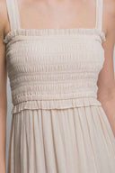 Natural Pleated Midi Dress details