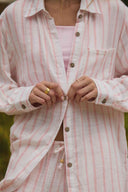 Pink Stripe Pants Set detail