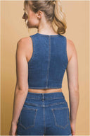 Cherry Denim Shorts Set back