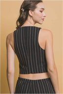 Black Tie Vest Pants Set back