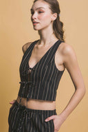 Black Tie Vest Pants Set side