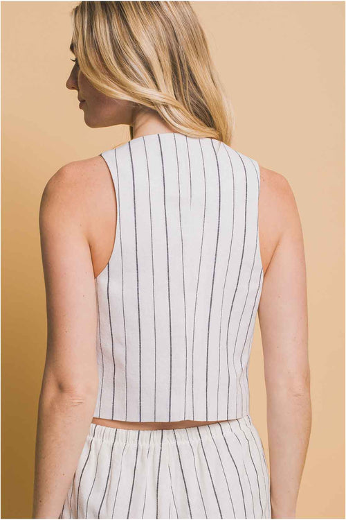 Natural Tie Vest Pants Set back