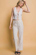 Natural Tie Vest Pants Set front