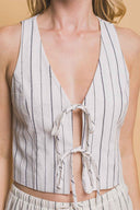 Natural Tie Vest Pants Set details