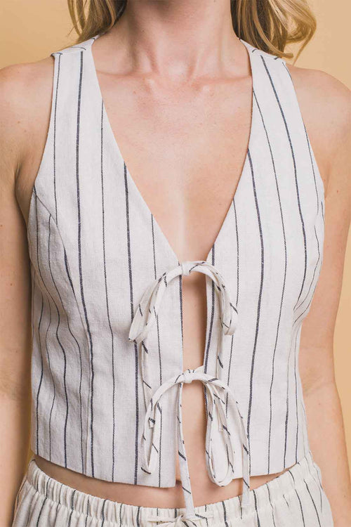 Natural Tie Vest Pants Set details