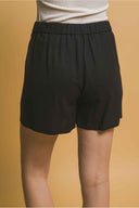 Black Vest Shorts Set back