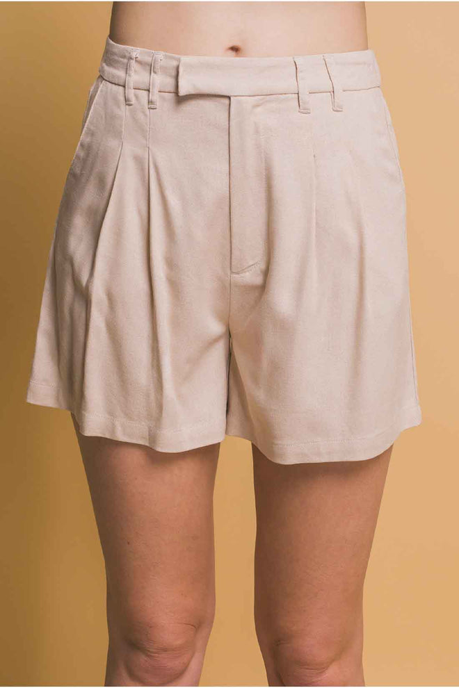 Khaki Vest Shorts Set front