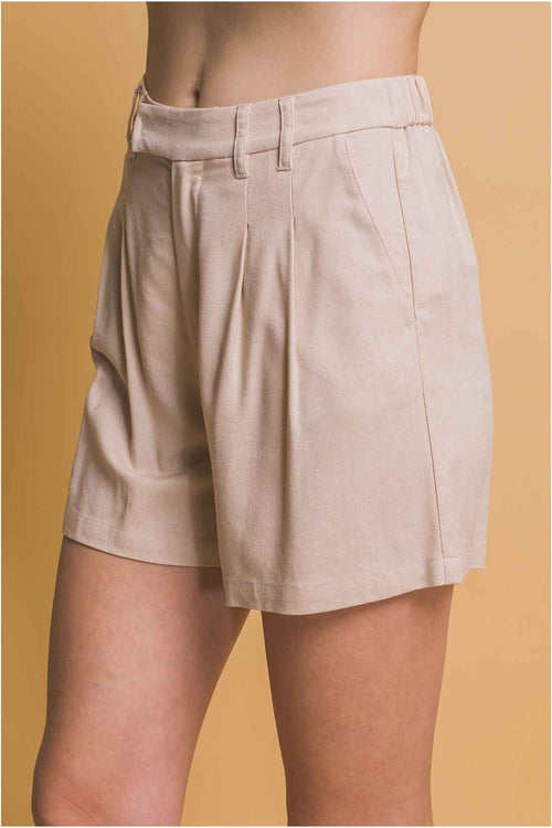 Blue Stripe Linen Shorts Set side