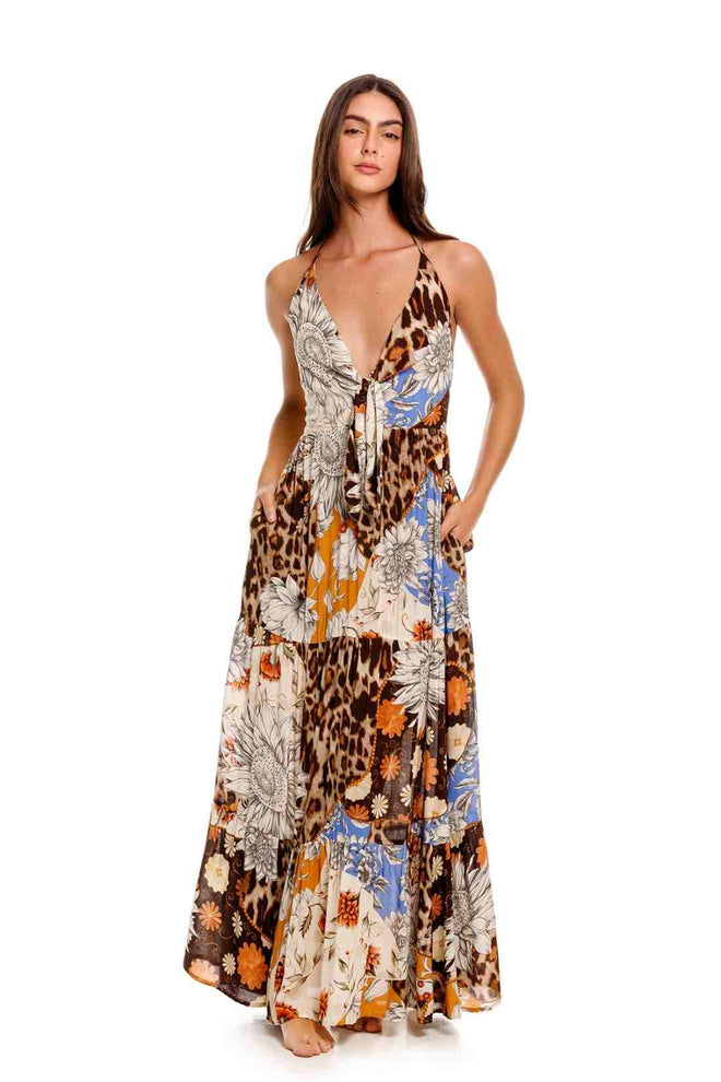 Agua Bendita Gabriella Quilt Maxi Dress