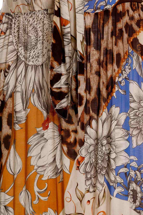 Agua Bendita Gabriella Quilt Maxi Dress details